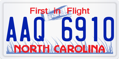 NC license plate AAQ6910