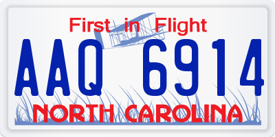 NC license plate AAQ6914