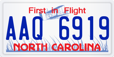 NC license plate AAQ6919