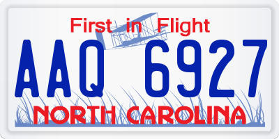 NC license plate AAQ6927