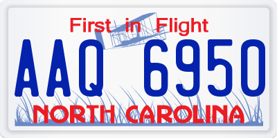 NC license plate AAQ6950