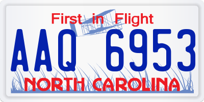 NC license plate AAQ6953