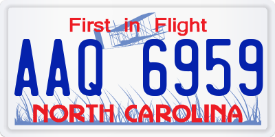 NC license plate AAQ6959