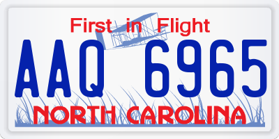 NC license plate AAQ6965