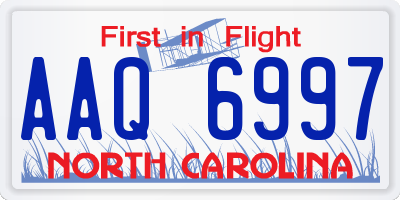 NC license plate AAQ6997