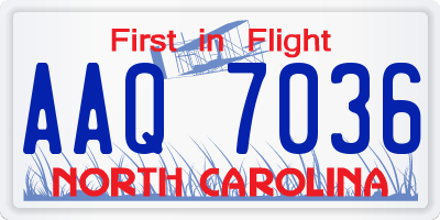 NC license plate AAQ7036