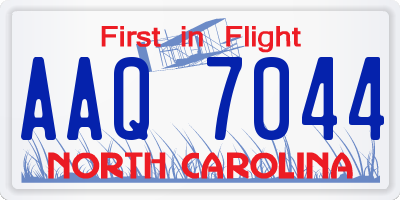 NC license plate AAQ7044