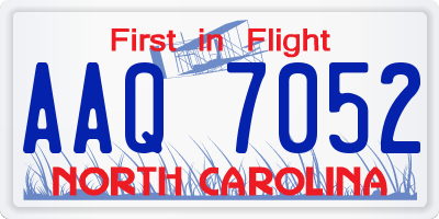 NC license plate AAQ7052