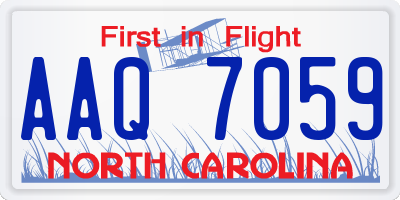 NC license plate AAQ7059