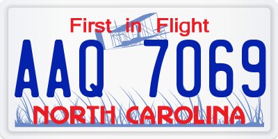 NC license plate AAQ7069