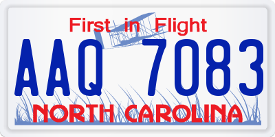 NC license plate AAQ7083