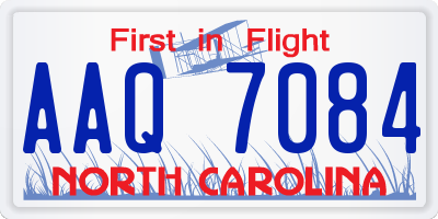 NC license plate AAQ7084