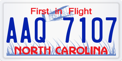 NC license plate AAQ7107