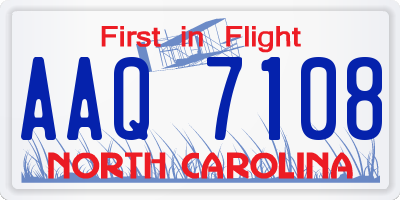 NC license plate AAQ7108