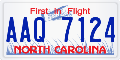 NC license plate AAQ7124