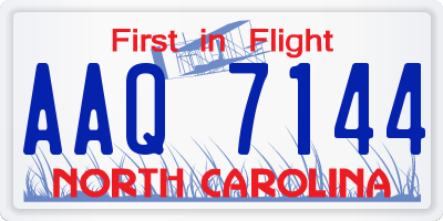 NC license plate AAQ7144