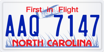NC license plate AAQ7147