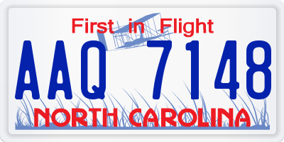 NC license plate AAQ7148