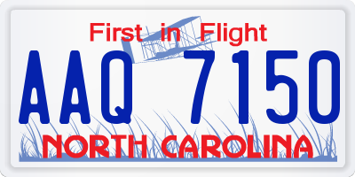 NC license plate AAQ7150