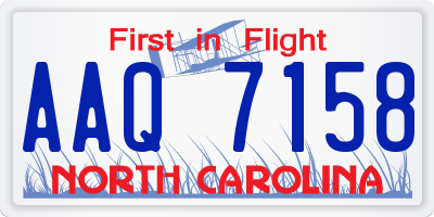 NC license plate AAQ7158