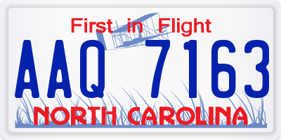 NC license plate AAQ7163
