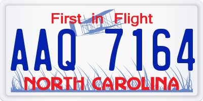 NC license plate AAQ7164