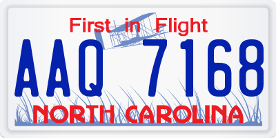 NC license plate AAQ7168