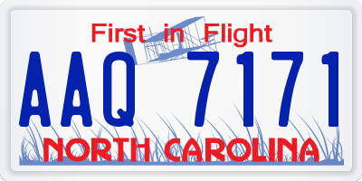 NC license plate AAQ7171