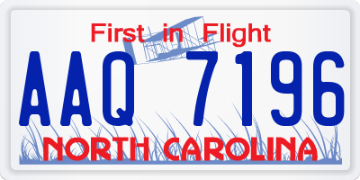 NC license plate AAQ7196