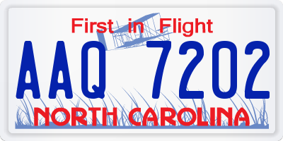 NC license plate AAQ7202