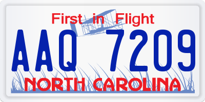 NC license plate AAQ7209