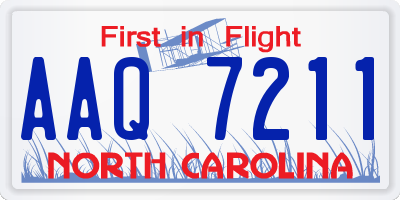 NC license plate AAQ7211