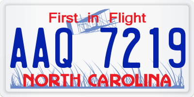 NC license plate AAQ7219