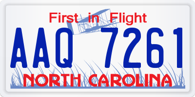 NC license plate AAQ7261