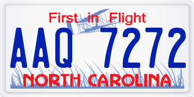 NC license plate AAQ7272