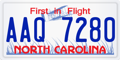 NC license plate AAQ7280