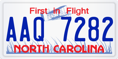 NC license plate AAQ7282