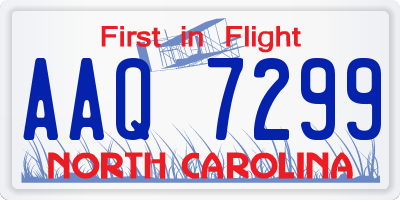NC license plate AAQ7299