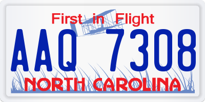 NC license plate AAQ7308