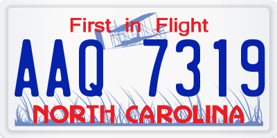 NC license plate AAQ7319