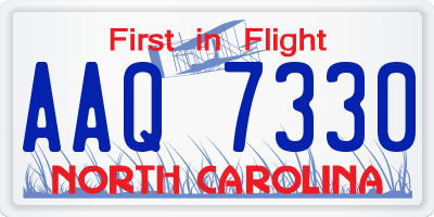 NC license plate AAQ7330