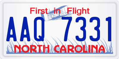 NC license plate AAQ7331