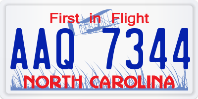 NC license plate AAQ7344