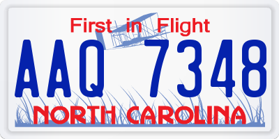 NC license plate AAQ7348