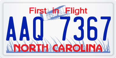 NC license plate AAQ7367