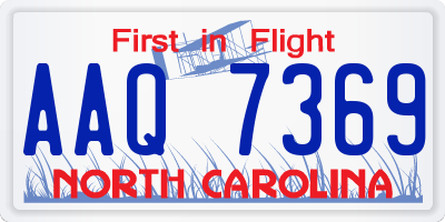 NC license plate AAQ7369