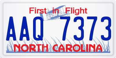 NC license plate AAQ7373