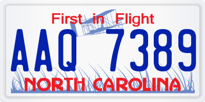 NC license plate AAQ7389