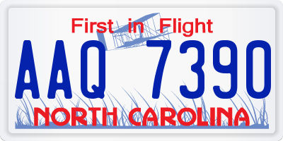 NC license plate AAQ7390