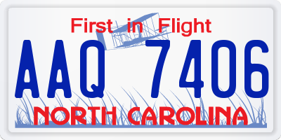 NC license plate AAQ7406